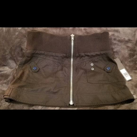 Marc Jacobs Black zip up mini skirt w/ grommets - Picture 1 of 5